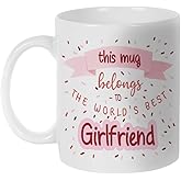 Fatbaby World's Best Girlfriend Coffee Mug - Cute Tea Cup for Women - Romantic Birthday Valentine's Day Gift 11oz
