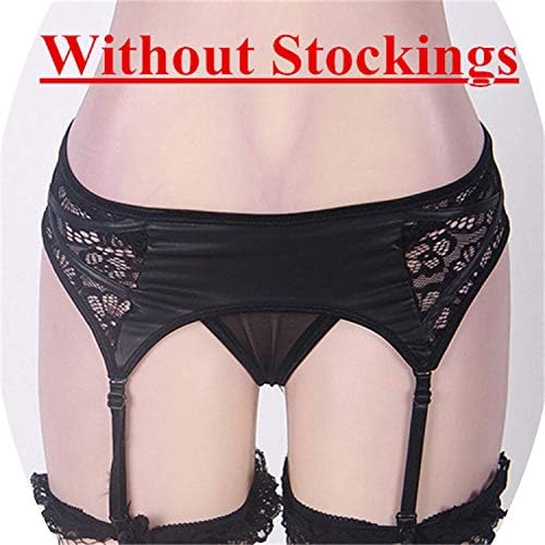 Vibrat Worth 5XL/6XL Plus Size Lingerie Pantyhose Open Crotch Lace Garter Belt +Stay Up Stockings,XXX-Large,WithoutStockings