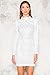 Miss ord Women's Long Sleeve High Neck Bodycon Tight Casual Mini Dress White X-Small