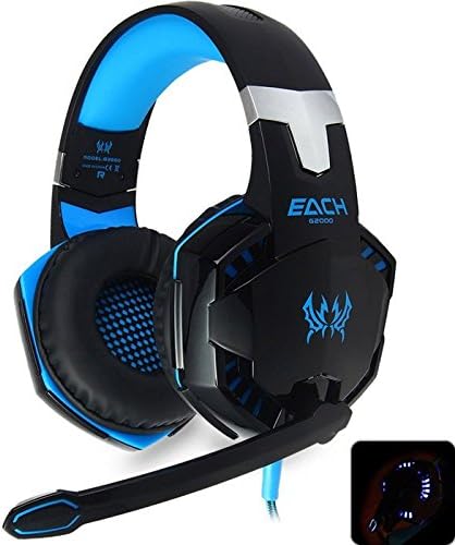Codomoxo Kotion Each G2000 Computer Stereo Gaming Headset Best Deep Bass Headset with Mic LED Light for PC Gamer