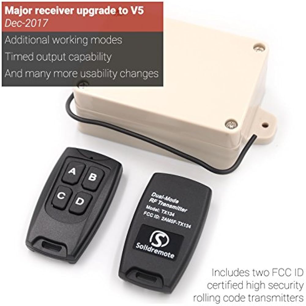 12V 24V Secure Wireless RF Remote Control Relay Switch Universal 2