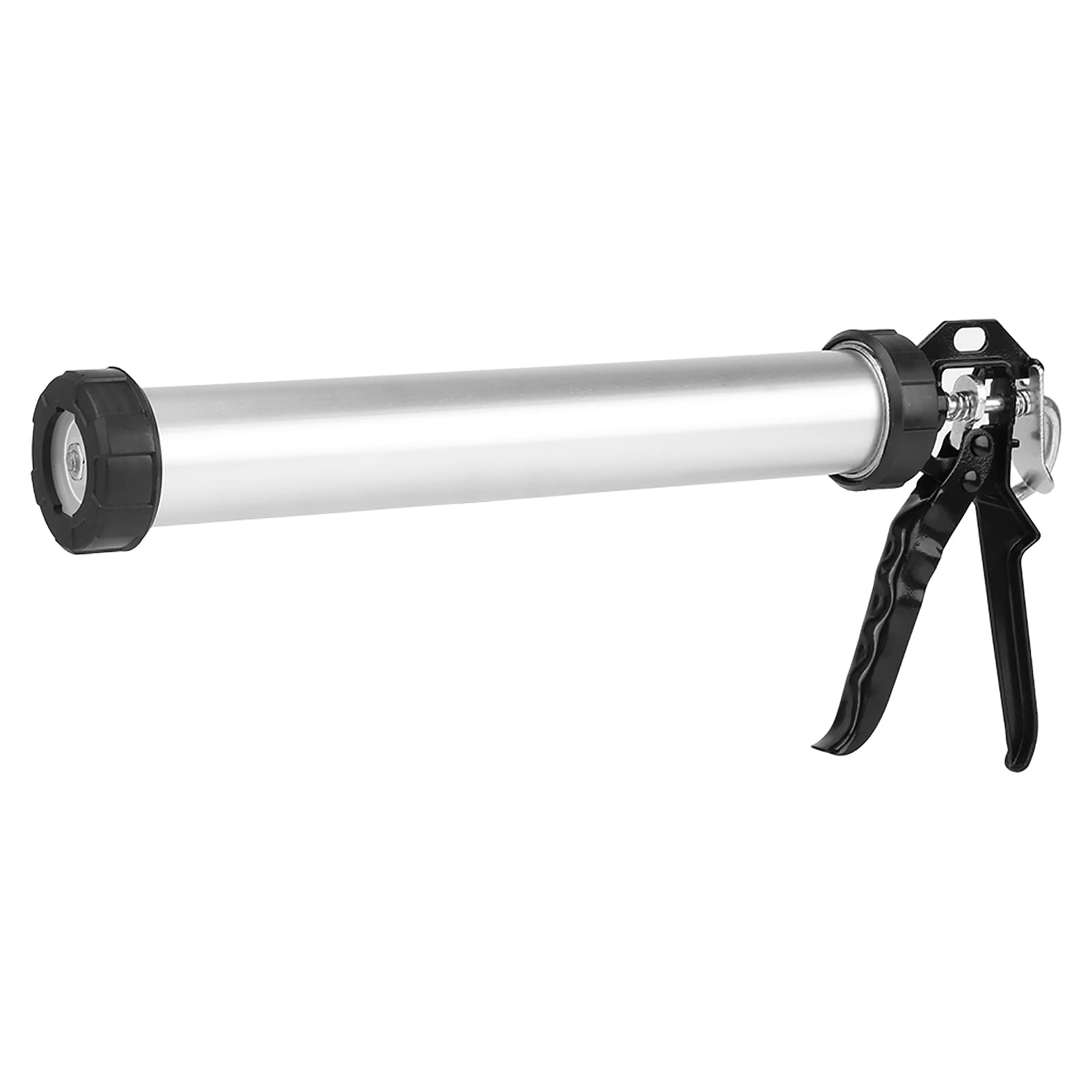 1pc Aluminum Tube Silicone Caulking Gun Mastic Gun 600 MM Caulk Tool with 10 Nozzles Anti Drip Extreme Duty Caulking Gun Ideal for Sealants Caulks Adhesives