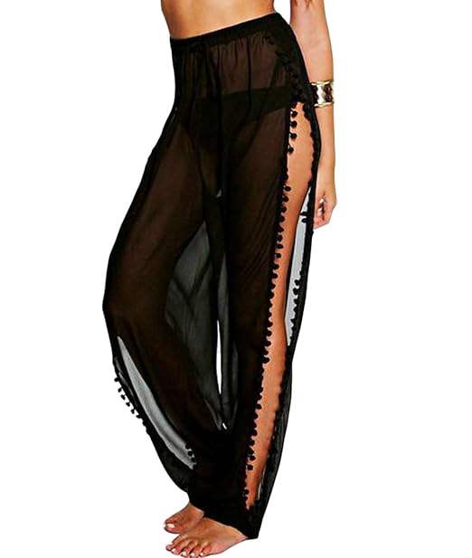 Lalagen Womens Wrap High Waist Summer Beach Cover Up Beach Trouser