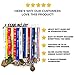 Medal Display + Fear No Distance + Medal Display Rack for 30+ Medals + for Marathon, Running, Race, Sports Medals - Silver