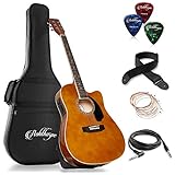 Ashthorpe Full-Size Cutaway Thinline Acoustic-Electric Guitar Package - Premium Tonewoods - Brown