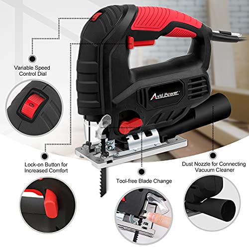 Jigsaw, AVID POWER 5.0A 3000 SPM Jig Saw with Variable Speed, Bevel