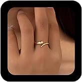 Vacaonio Punk Polished Gold Plated Snake Ring Metal Open Adjustable Snake Finger Ring Serpent Cuff Rings Serpent Statement Rings Jewelry for Women