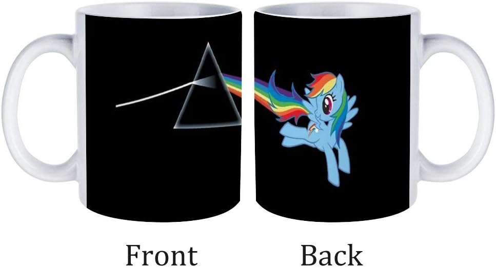 11.6 oz Funny Coffee Mug Rainbow Dash Dark Side of The Moon (Brony) Unique Ceramic Novelty Gift for Men & Women Who Love Tea Mugs & Coffee Cups