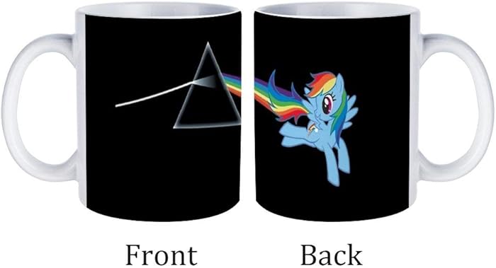 11.6 oz Funny Coffee Mug Rainbow Dash Dark Side of The Moon (Brony) Unique Ceramic Novelty Gift for Men & Women Who Love Tea Mugs & Coffee Cups