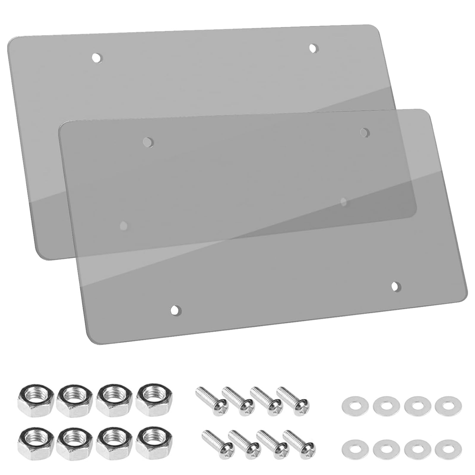 Photo 1 of 2-Pack Durable License Plate Protecters, Slim Design, Rust-Proof Aluminum Holder, Fits All Standard Plates, Screws Included (Bk)