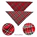 H-Shero 2 Pack Christmas Pet Dog Bandanas Triangle Bibs Scarf, Double-Cotton Plaid Printing Kerchief Set for Medium Size Dogs