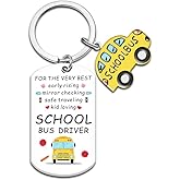 UVIBEW Bus Driver Gifts Bus Drivers Christmas Gifts Bus Driver Appreciation Gift for Women Men School Bus Keychain Retirement Custodian Appreciation Gift