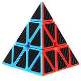 eZEO Magic Cube Pyramid Speed Cube Triangle Carbon Fiber Toy Puzzle Game