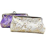 Oyachic 2 Packs Coin Purse Cell Phone Pouch Canvas Folk-custom Clasp Closure Wallet Gift 7.1
