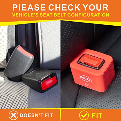 2 Pack Car Seat Belt Buckle Holder Cover Keep Seatbelt Receiver Upright, Silicone Buckle Holder for Easy Buckle Booster Seat Fit for Most Vehicles
