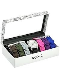 XOXO Juego de xo9028 Reloj de mujeres con siete intercambiables de silicona correas de goma