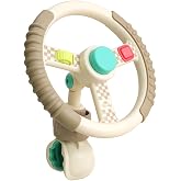 Itzy Ritzy Bitzy Driver Stroller Toy, Steering Wheel Toy with Fidget Play | Keeps Babies Engaged On the Go with Spinning Wheel, 3 Fidget Elements &amp; Secure Clip for Strollers, Wagons &amp; Shopping Carts