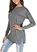 levaca Womens O Neck Plain Side Split Loose Casual Baggy Pullover Dark Gray S