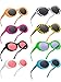 Blulu 18 Pairs Retro Clout Oval Sunglasses Goggles for Women Men Clout Glasses Pack Goggles Colorful Thick Frame Punk Round Lens Sunglasses Assorted Color Glasses for Women Men Girls Boys Teenagers