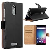 BLU VIVO 5R Case, Qosea Premium PU Leather Wallet Case with Card Holder and ID Slot Stand Flip Cover Case for BLU VIVO 5R Smartphone - BLACK