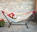 Vivere Double Cotton Hammock with Space Saving Stand and Carry Bag - Salsa