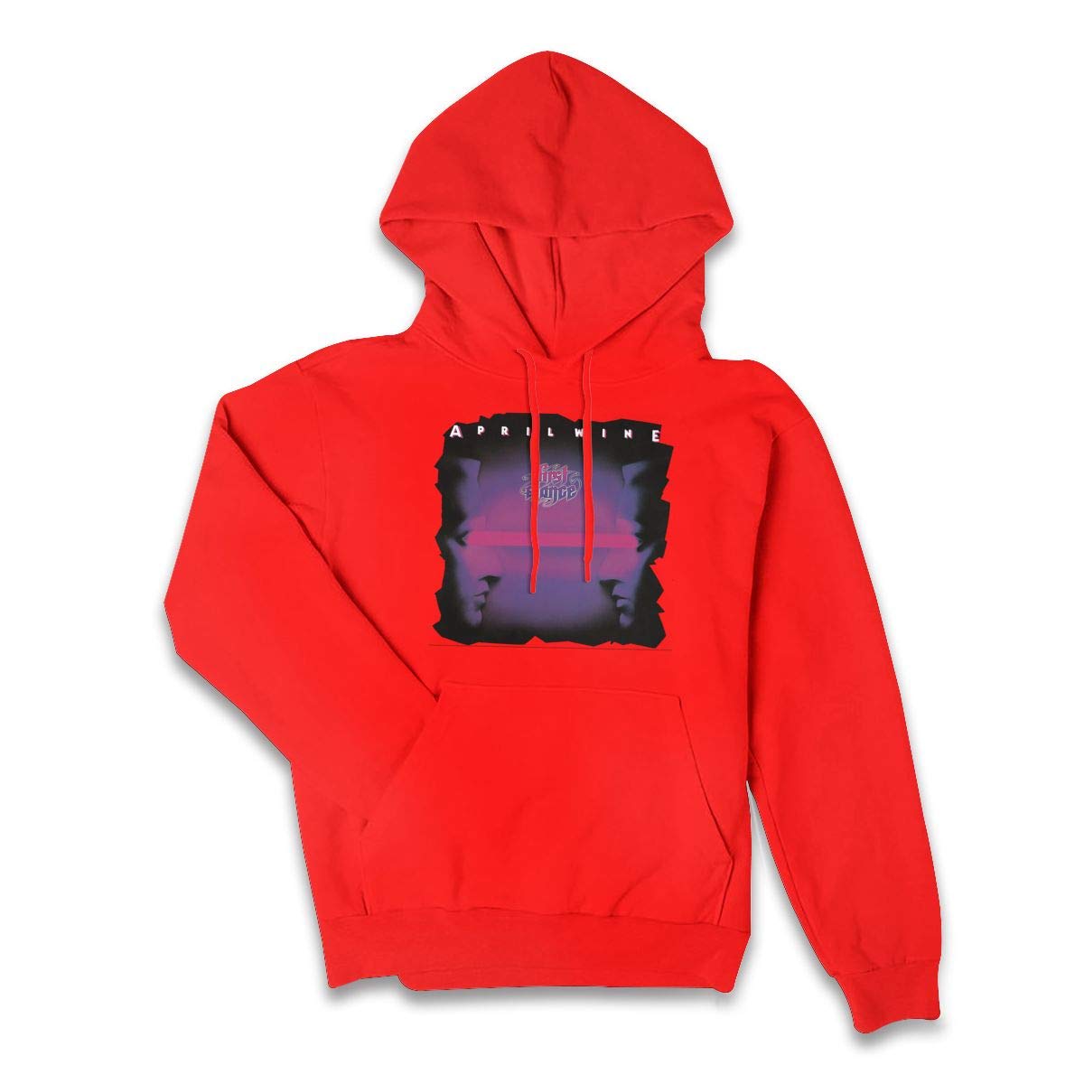 Erman Color Name Casual April Wine Band Pullover Hooded Shirts With Pocket L