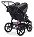 BOB Gear Revolution Pro Duallie Jogging Stroller - Up to 100 pounds - UPF 50Plus Canopy - Easy Fold - Adjustable Handlebar with Hand Brake, Black