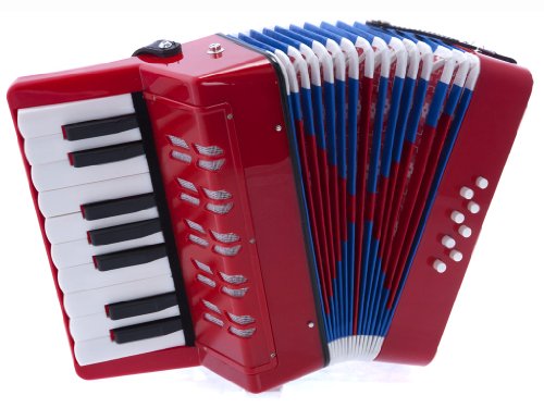 D'Luca G104-RD Kids Piano Accordion 17 Keys 8 Bass, Red