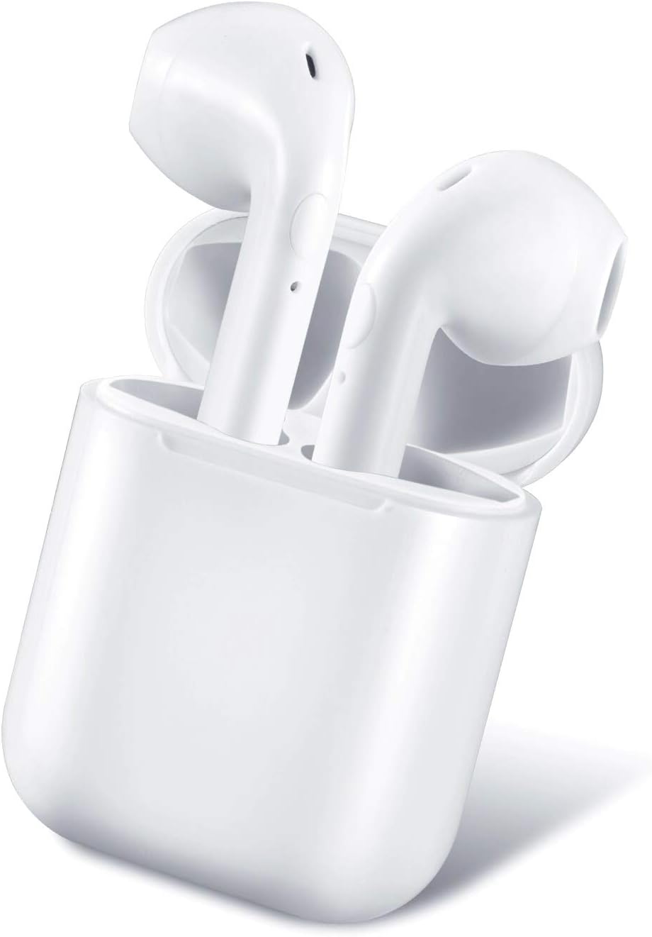 Wireless Headphones, Bluetooth Earbuds True Wireless Earphones Stereo Sports Headsets with Charging Case Noise Cancelling Sweatproof Earpiece for Smartphone