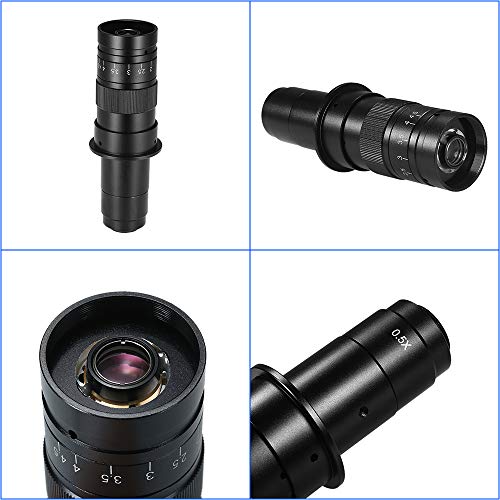 OWSOO CCD Industry Microscope Camera C-Mount Lens 10X-300X Camera Magnification Adjustable Zoom Eyepiece Magnifier Industrial Lens for LAB SMD PCB