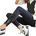Leewa Hot Sale ! Women Cotton Skinny Printed Stretchy Jegging Pants Lace Leggings (Navy)