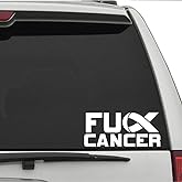 Fuck Cancer Decal Sticker Cancer Awareness Cars Trucks Window Bumper Sticker | White | 6x3in