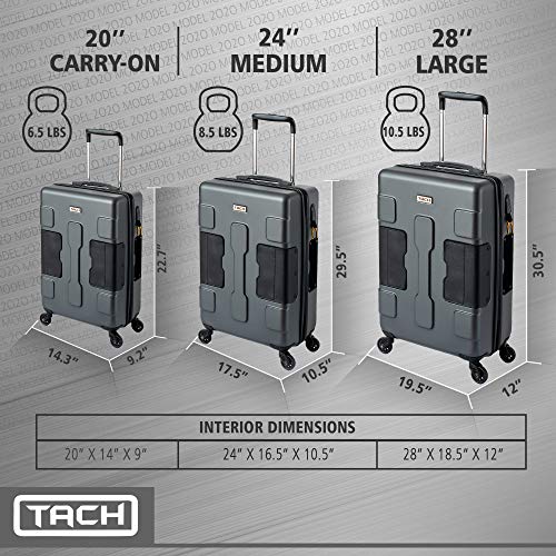 TACH V3 3Piece Hardcase Connectable Luggage & Carryon Travel Bag Set