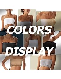 PUREMSX Sujetador sin tirantes acolchado, sin aros, sin costuras, para verano, sostén de tubo superior sin costuras, paquete de 1 2 3 4