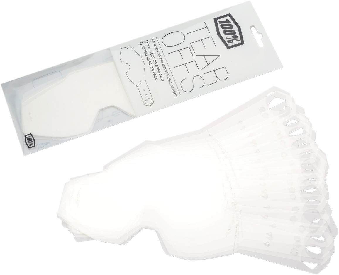 Kids Mx Goggle Tear Offs 100 Percent Accuri Standard - 20 Pk Clear (Default, Colourless)