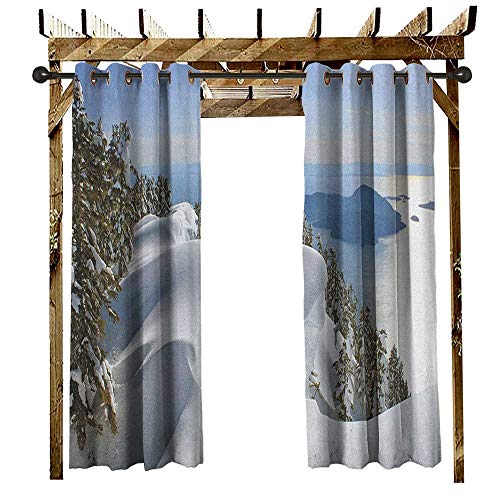 Leinuoyi Winter Outdoor Curtain Panel Design Pacific Ocean Meets