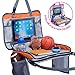 Premium Kids Travel Tray - 4 in 1 Car & Plane Seat Tray, Storage and Car Toy Organizer, Carry Bag and Tablet Holder and Snack Tray All in One - Brand New Listing - by Nimble Forrest (Orange)