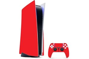 MIGHTY SKINS MightySkins Gaming Skin for PS5 / PlayStation 5 Bundle - Solid Red | Protective Viny wrap | Easy to Apply and Change Style | Made in The USA