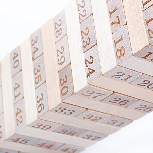 QZM Wooden Stacking Board Games Timber Tower Classic Best Family Fun Educational Games for Kids