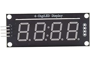 HYUDUO 4-Digit 7-Segment LED Display Clock Module with TM1637 IC Compatible with Raspberry Pi (Blue LEDs)