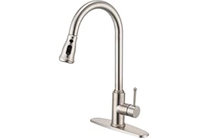 yotruth Kitchen Faucets with Pull Down Sprayer Brushed Nickel, High Arc Stainless Steel Single Handle Kitchen Sink Faucet for Farmhouse Rv Laundry Bar