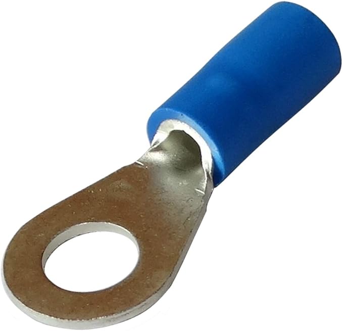 Aerzetix 100 Pcs M5 Ring Type Electric Lugs Ø5,3mm Eyelet, Blue