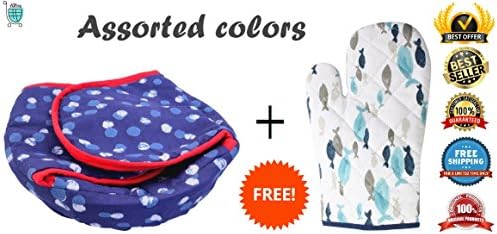 ABbuy Assorted Roti Chapati Rumals Cotton Cover with Oven Mitts Glove Combo