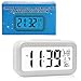 Oneoffcar Alarm Clock,Travel Alarm Clock,Battery Operated Smart Backlight Alarm Clock, Large LCD Display Slim LED Clock (with Date,Temperature,Snooze), for Office Bedroom Travel(White)