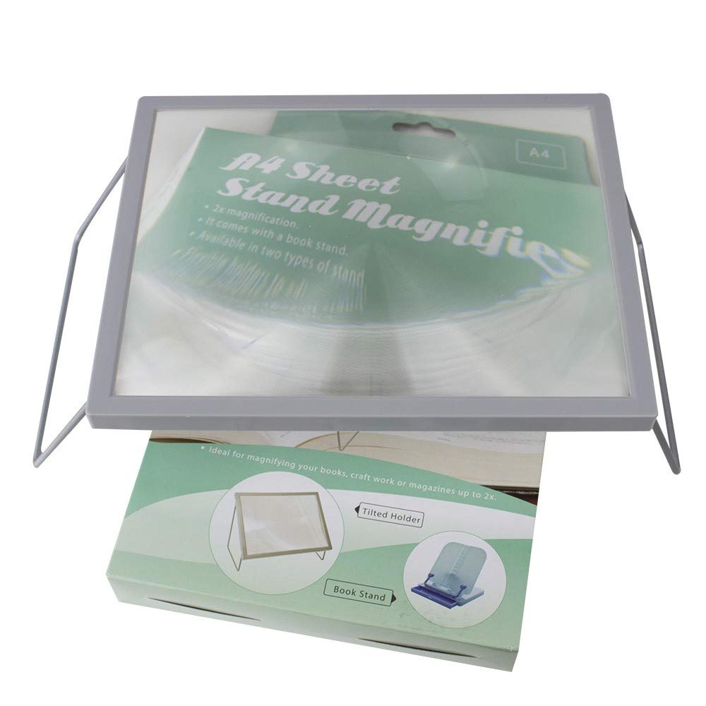 Mobiclinic, Stand Magnifier, A4 Sheet Magnifier, Desktop Magnifying Glass, Aid for the Elderly and People with Reduced Visibility