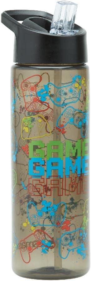 Smash Water Bottle 700ml Black with Screw Top and Straw - Reusable