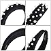 AWAYTR Velvet Padded Pearl Embellished Headband Large Padded Velvet Races Goth Wedding Headpiece for Women (Black+White)