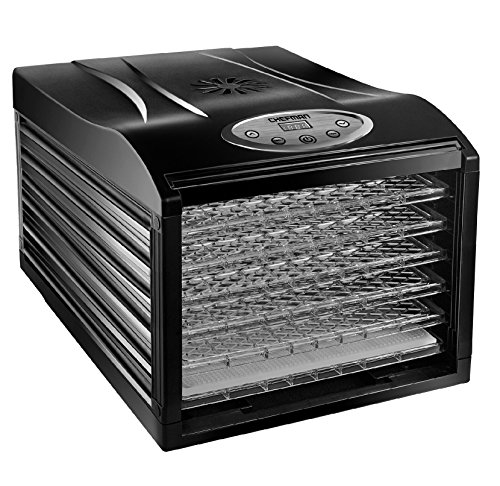 Chefman Food Dehydrator Machine Professional Electric Multi-Tier Food Preserver, Meat or Beef Jerky Maker, Fruit & Vegetable Dryer with 6 Slide Out Trays & Transparent Door - RJ43-SQ-6
