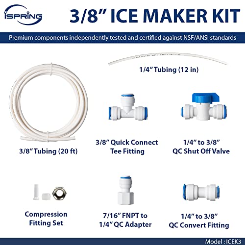 iSpring ICEK3 3/8" Tubing Water Line Splitter and Reverse Osmosis