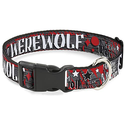 Buckle-Down Plastic Clip Collar - Team Werewolf - 1.5" Wide - Fits 13-18" Neck…